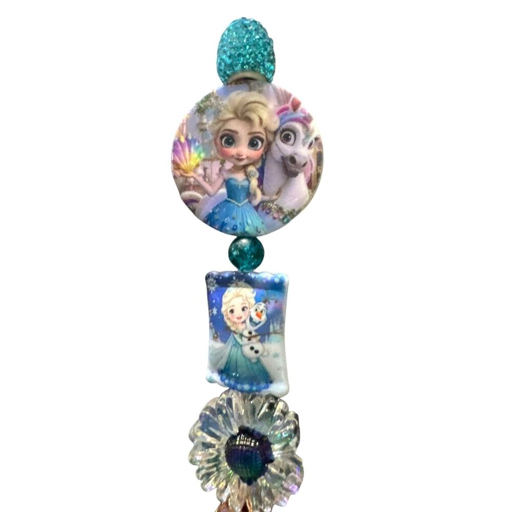 Frozen Princess Teal Rhinestone Decorative Writing Pen - Picture 4 of 5